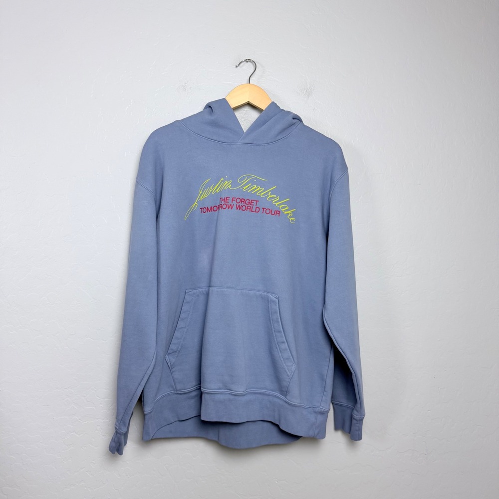 Justin Timberlake The Forget Tomorrow World Tour 2024 Hoodie Light Blue Large